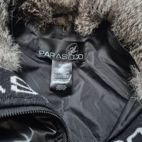 Parasuco Shiny Black Vest with Faux Fur Accents - Picture 2 of 5